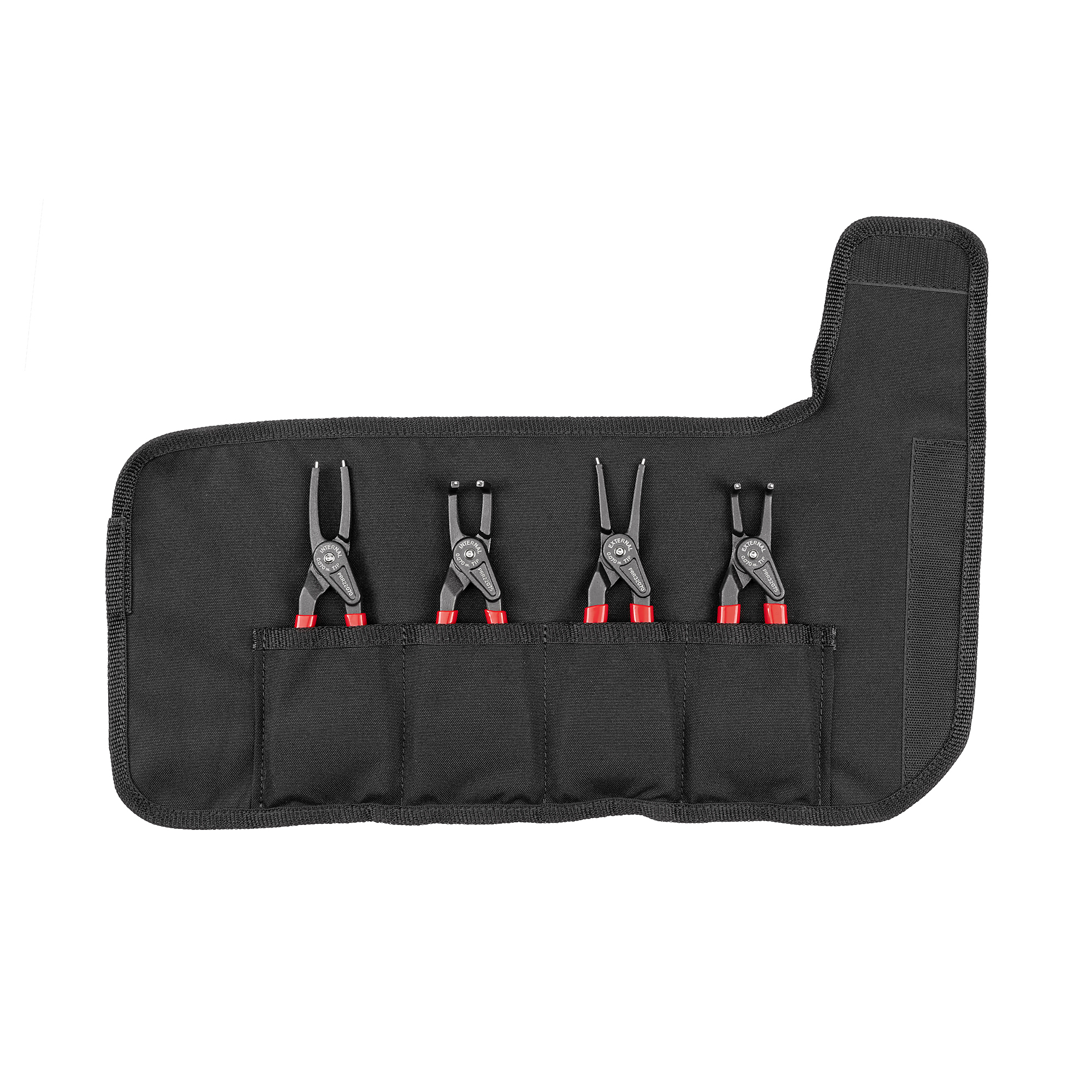 TEKTON 7 Inch Internal and External Retaining Ring Pliers Set with Roll, 4-Piece (0.070 in. Tips) | PRR91005